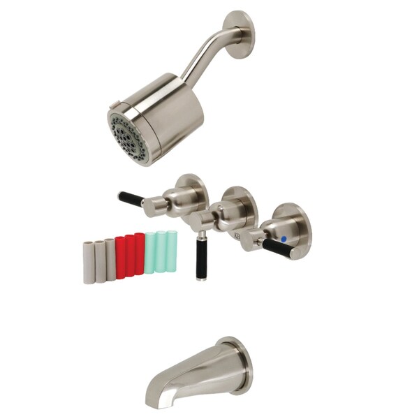 Tub and Shower Faucet, Brushed Nickel, Wall Mount